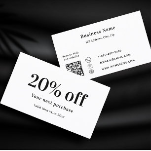 White Black qr Code Rabattkarte
