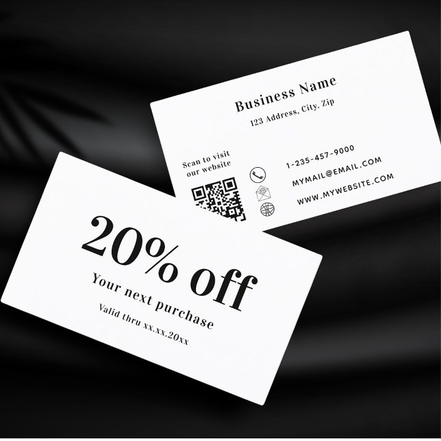 White Black qr Code Rabattkarte (Von Creator hochgeladen)