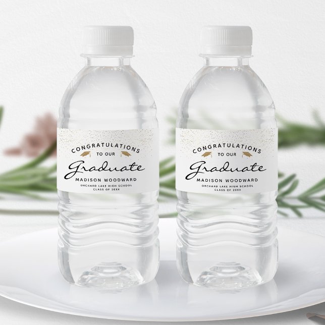 White Black Script Gold Caps Abschluss (Von Creator hochgeladen)