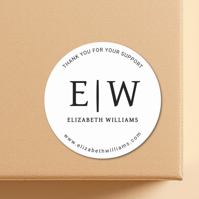 White Black-Unternehmen - Vielen Dank Runder Aufkleber (Von Creator hochgeladen)