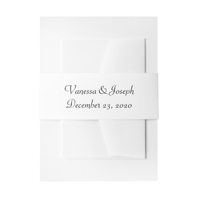 White Black Wedding Bands Einladungsbanderole (Vorderseite Beispiel)
