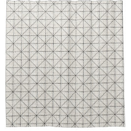 White & Black woven simple scandinavian Duschvorhang