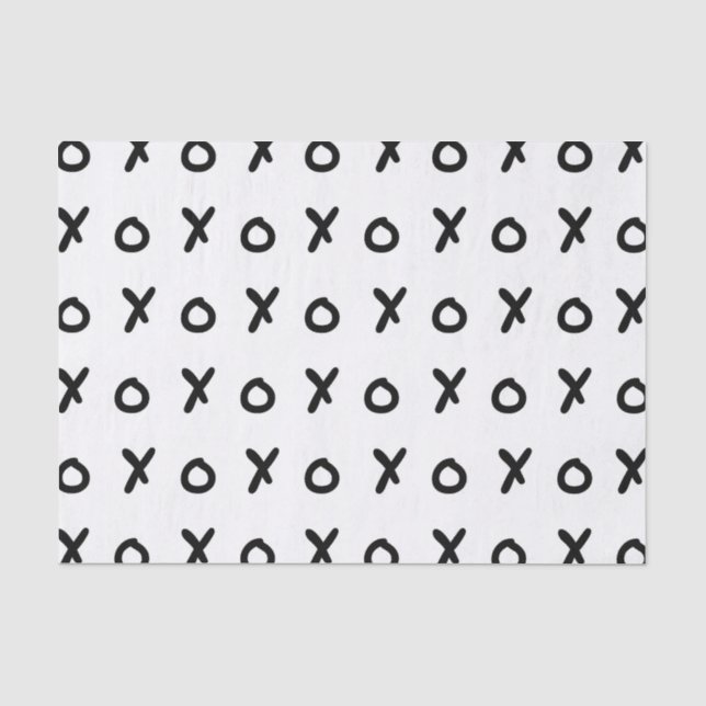 White & Black X O XO X&O's Trendy Niedlich Seidenpapier (Vorderseite)
