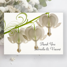 White Bleeding Hearts Wedding Vielen Dank