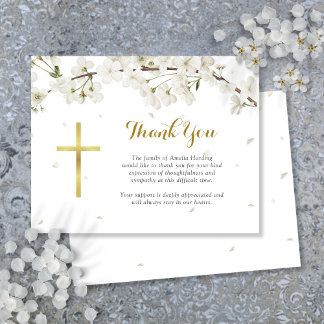 White Blossom Beerdigung Christlich Dankeskarte