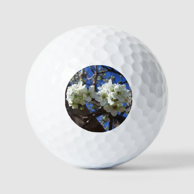 White Blossom Cluster Frühlingsblühende Birnbaum Golfball (Vorderseite)