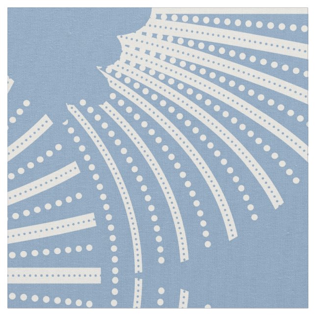 White & Blue Art-Deko Muster Stoff (Nahaufnahme)