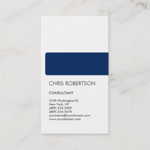 White Blue Attractive Charming Business Card Visitenkarte