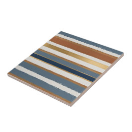 White blue gold and copper horizontal stripes fliese