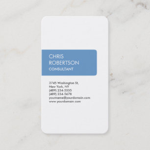 White Blue Gray Attraktive Charming Business Card Visitenkarte