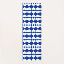 White Blue Heart Spiegelmuster Yogamatte