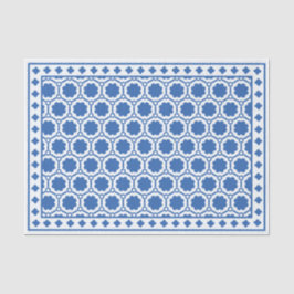 White Blue Modern Bone Inlay Decoupage Paper Seidenpapier
