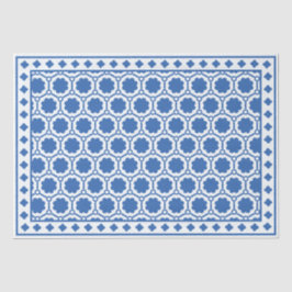 White Blue Modern Bone Inlay Decoupage Paper Seidenpapier