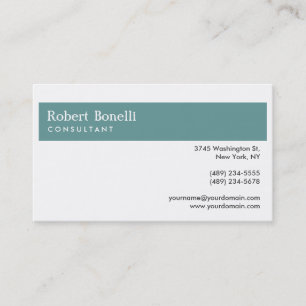 White Blue Modern Consultant Business Card Visitenkarte