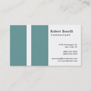 White Blue Modern Consultant Business Card Visitenkarte