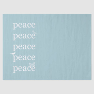 White Blue Peace inspiriert Zitatvögel Seidenpapier
