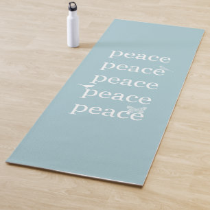 White Blue Peace inspiriert Zitatvögel Yogamatte