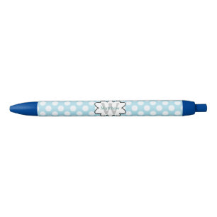 White Blue Polka Dots Kugelschreiber