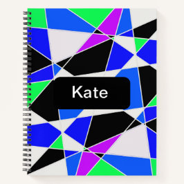 White blue Purple triangle abstract  Notizbuch