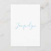 White Blue Schlicht Elegante Moderne Kalligraphie 