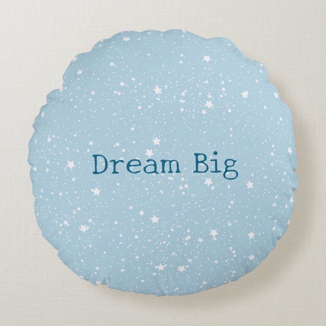 White Blue Sky of Stars Rundes Kissen (Vorderseite)