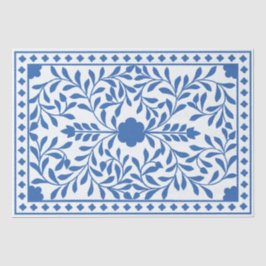 White Blue Traditional Bone Inlay Decoupage Paper Seidenpapier