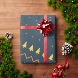 White Blue Yellow Minimal Muster Geschenkpapier