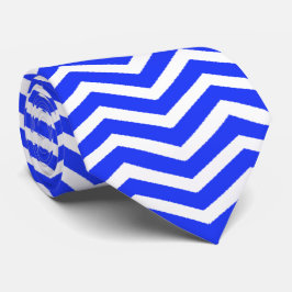 White Blue Zig Zag - Krawatte