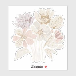 White Blume Bouquet Sticker