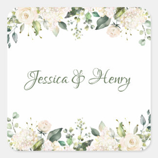 White Blume Wedding Stickers