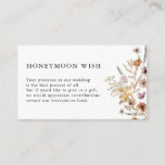 White Boho Honeymoon Wish Enclosure Card Begleitkarte<br><div class="desc">Diese stilvolle und elegante Flitterwochen-Wunschzettel mit prächtigen handbemalten Aquarellbäumen-Wildblumen,  die als hübsches Bouquet für den Frühling,  den Sommer oder Hochzeiten im Herbst eingerichtet sind. Finden Sie passende Artikel in der White Boho Wildblume Wedding Collection.</div>