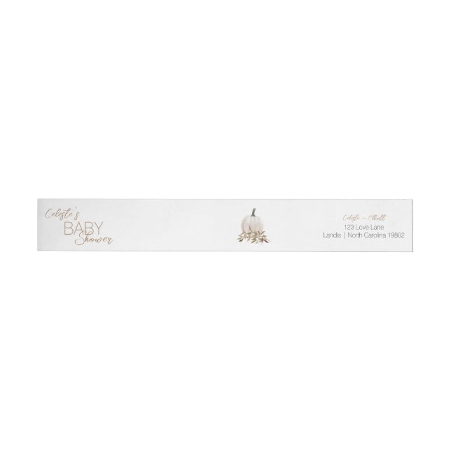 White Boho Pumpkin Baby Dusche Rücksendeadresse (Person)