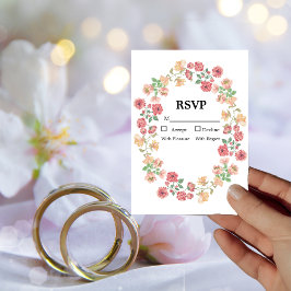 White Boho Watercolor Blume Wedding RSVP Einladung