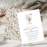 White Boho Wedding Invitation Einladung<br><div class="desc">This stylish & elegant White Boho Wedding Invitation features a gorgeous hand-painted watercolor butterfly and wildflowers arranged in a lovely bouquet. A coordinating pattern is included on the back. Find matching items in the White Boho Wildflower Wedding Collection.</div>
