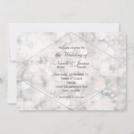 White Bokeh Light Elegant Glam Wedding Einladungen