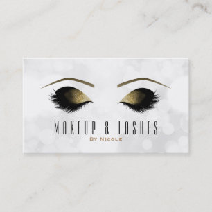 White Bokeh Lights Makeup Eyelashes Beauty Wellnes Visitenkarte