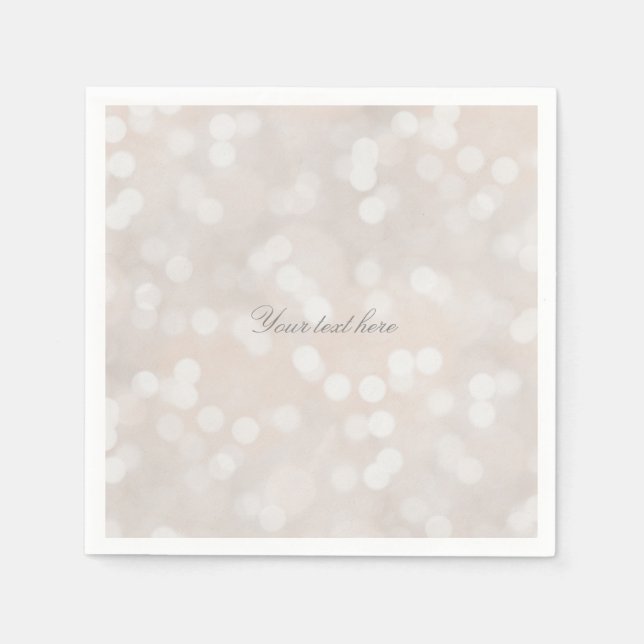 White Bokeh Moderner Glamour Chic Custom Party Serviette (Vorderseite)