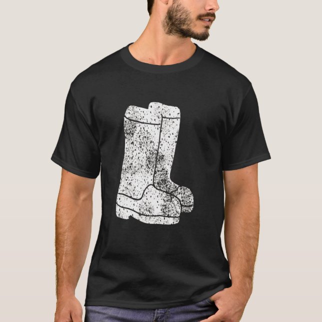 White Boots Kommerziell Waterman Crabber Fisherman T-Shirt (Vorderseite)