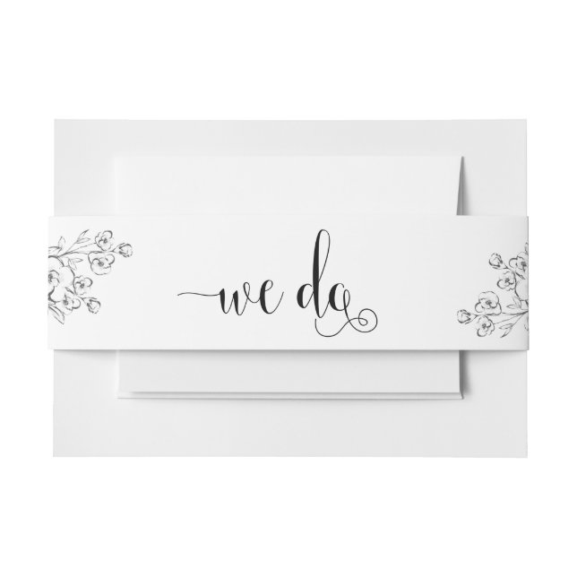 White Bouquet machen wir kalligraphische Hochzeits Einladungsbanderole (Vorderseite Beispiel)