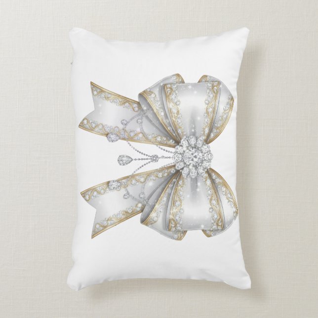 white bow dekokissen (Vorderseite(Vertikal))