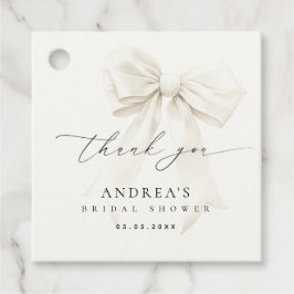 White Bow Elegantes Script Brautparty Vielen Dank Geschenkanhänger