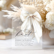 White Bow She's Tying the Knot Chic Bridal Shower
