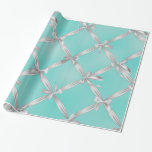 White Bows Türkis Robin's Egg Blue Brautparty Geschenkpapier<br><div class="desc">Schleifpapier</div>