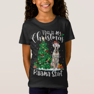 White Boxer Christmas Lights Funny Pajama Dog Lieb T-Shirt