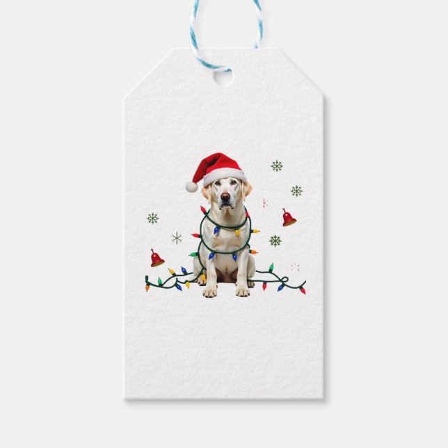 White Boxer Dog Ugly Christmas Sweater Funny Xmas  Geschenkanhänger (Vorderseite)