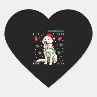 White Boxer Dog Ugly Christmas Sweater Funny Xmas  Herz-Aufkleber