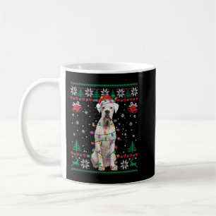 White Boxer Dog Ugly Christmas Sweater Funny Xmas Kaffeetasse