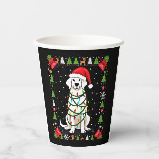 White Boxer Dog Ugly Christmas Sweater Funny Xmas  Pappbecher