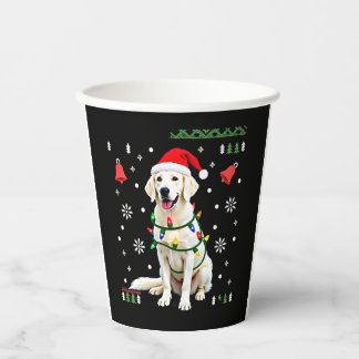 White Boxer Dog Ugly Christmas Sweater Funny Xmas  Pappbecher