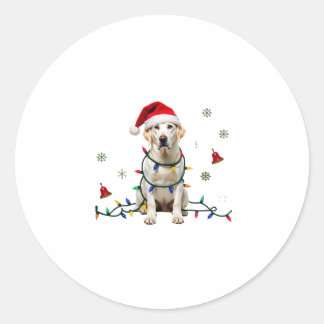 White Boxer Dog Ugly Christmas Sweater Funny Xmas  Runder Aufkleber